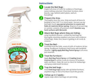 Bed bug patrol with instructions