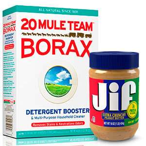 Borax and peanut butter mixture