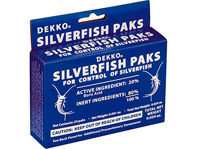 1 Box Dekko Silverfish Control Paks Box of 24  ` Pest Control ` Bait 