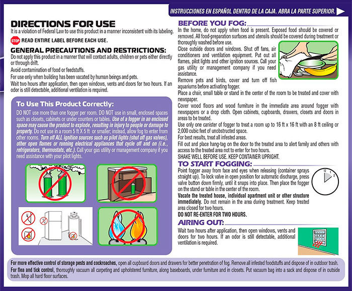 Bed bug fogger by Hot Shot - Instruction