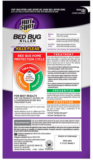 Hot Shot Bed Bug Spray Is Effective When Used Correctly   Hot Shot Instruction 300x514 