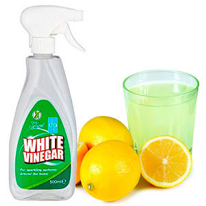 White vinegar and lemon juice